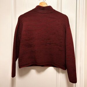 Babaton Ribbed Burgundy Turtleneck